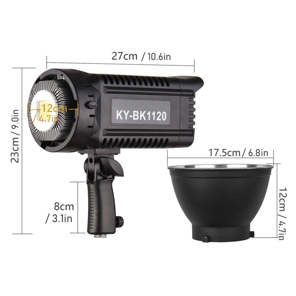 150W Studio LED Video Light 5600K Color Temperature Adjustable Brightness CRI93+ TLCI95+ Bowens Mount with Protector