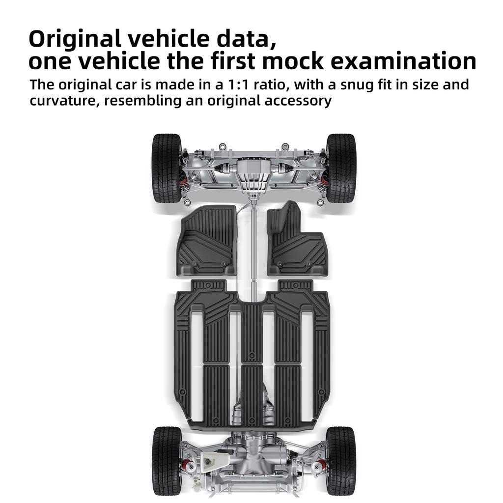 Smabee Right Drive for XPENG X9 2024 -2026 7 Seater Car Floor Mats Trunk Liner TPE All -Weather Interior Accessories Black
