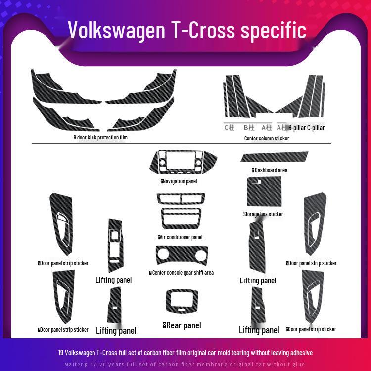 Volkswagen T-Cross Center Console Anti-Kick, Anti-Scratch Protective Film