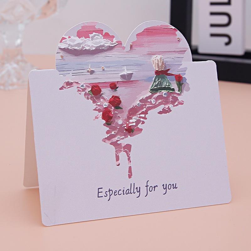 10pcs Love Card, Creative Oil Painting Style Card, Father's Day, Mother's Day,Teacher's Day,Birthday Party & Other Holiday Cards