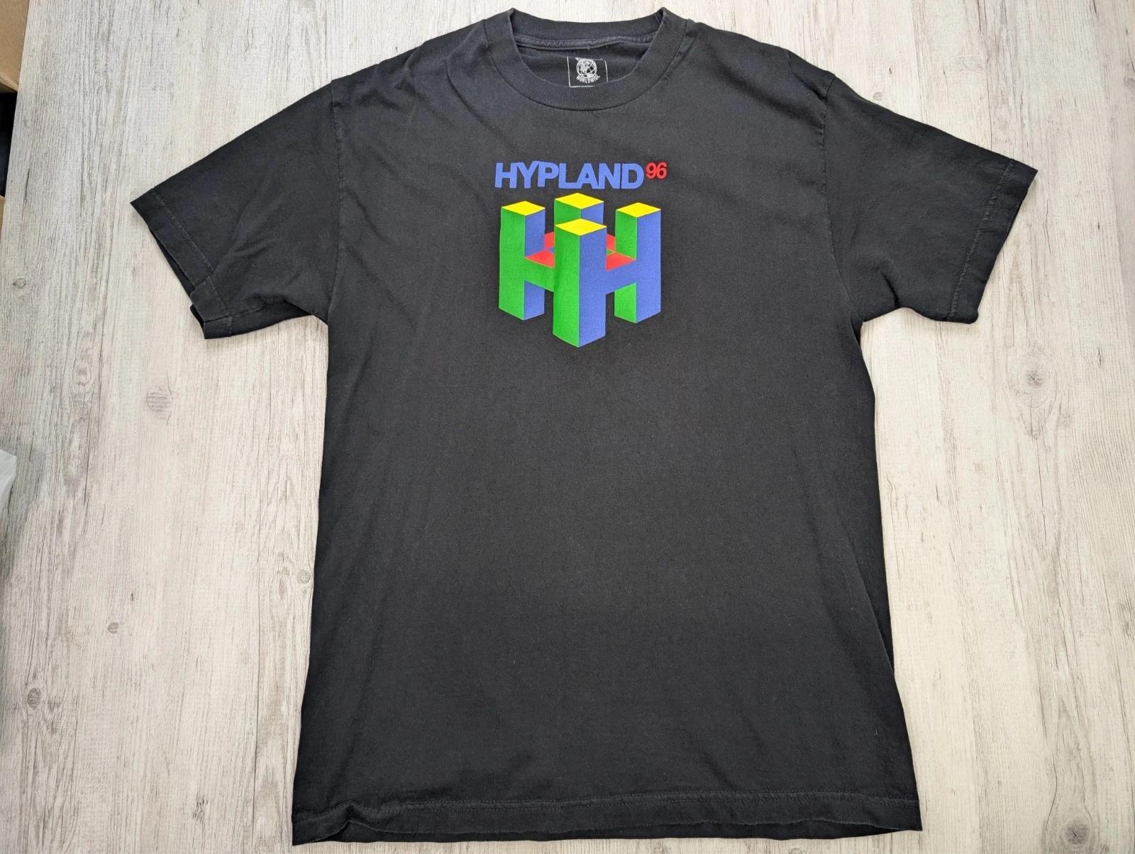 Hypland 96 3D Logo Black Graphic 100% Cotton T-shirt Mens Tees Top Men’s Size Large Streetwear 4XL