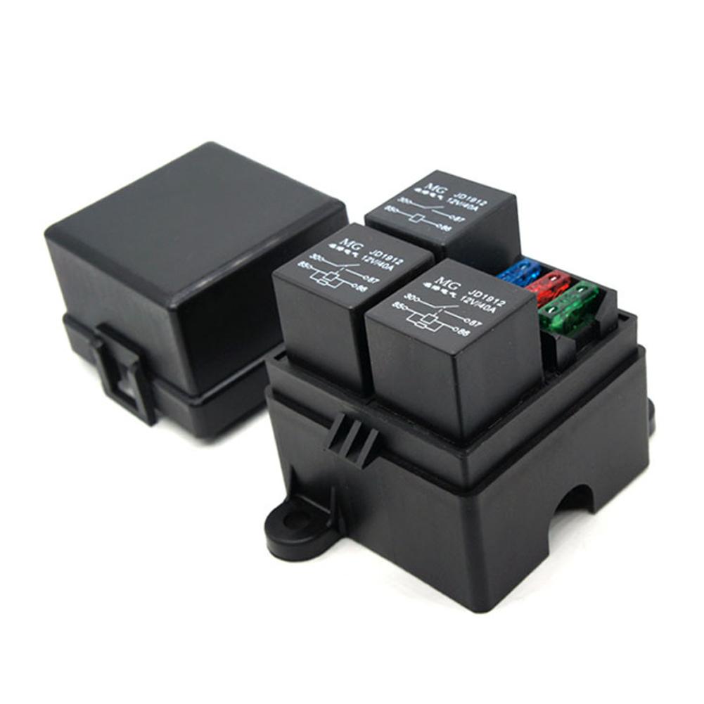 DC12V/24V Auto Car Truck 3 Way Fuse Holder Relay Holder Circuit Fuse Relay Holder 4-Pin or 5-Pin 40A 80A Relays