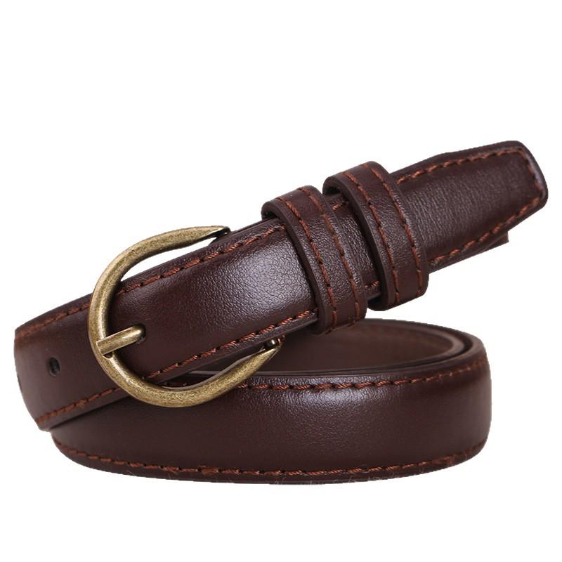 Vielseitiger dünner Ledergürtel für Damenjeans und Kleider - Koreanischer Retro-Stil