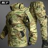 Mens Camo Tactical Workwear Set Outdoor Hiking Camping Durable Rip-Resistant Utility Uniform