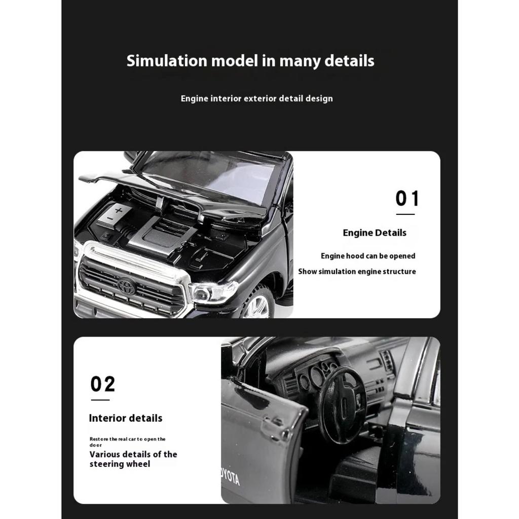 1/32 Scale Toyota Tundra Off Road SUV Pickup Truck Alloy Metal Diecast Car Model Sound & Light Adult Collectible Gifts Mini GT Present