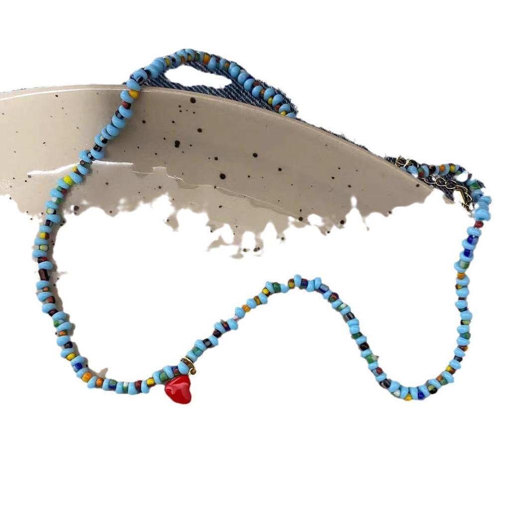 Baroque Star Colorful Heart Pearl Asymmetrical Choker - Light Luxury Minimalist Clavicle Necklace