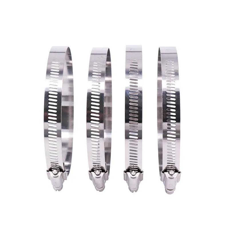 Adjustable Pipe Clamps 201 Stainless Steel Hose Clips Fuel Hose Clamps for Pipe Worm Drive Durable Anti-oxidation 8-300mm