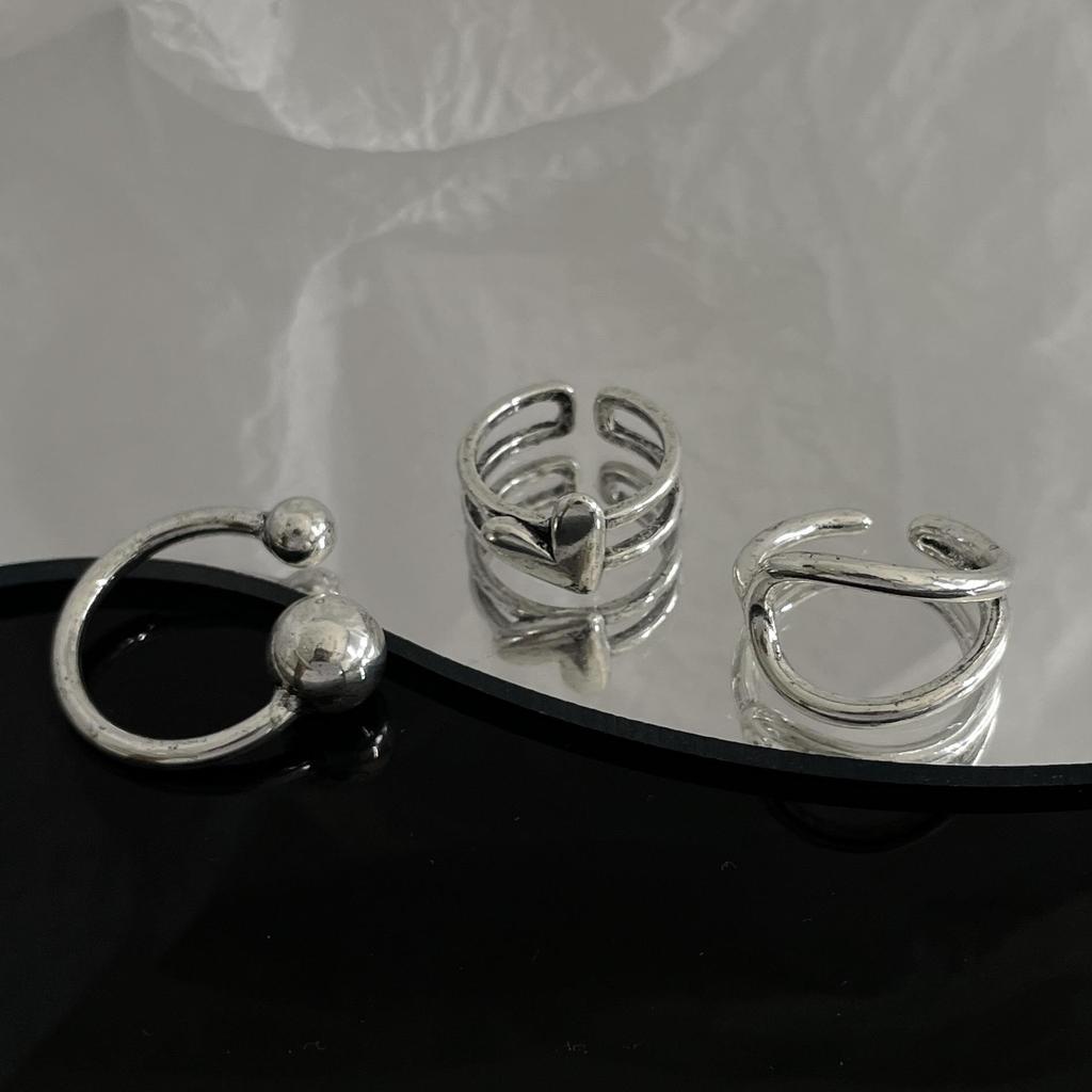 Irregular Heart Geometric Ring – Women's Light Luxury Open Index Finger, Trendy and Versatile Cold Style