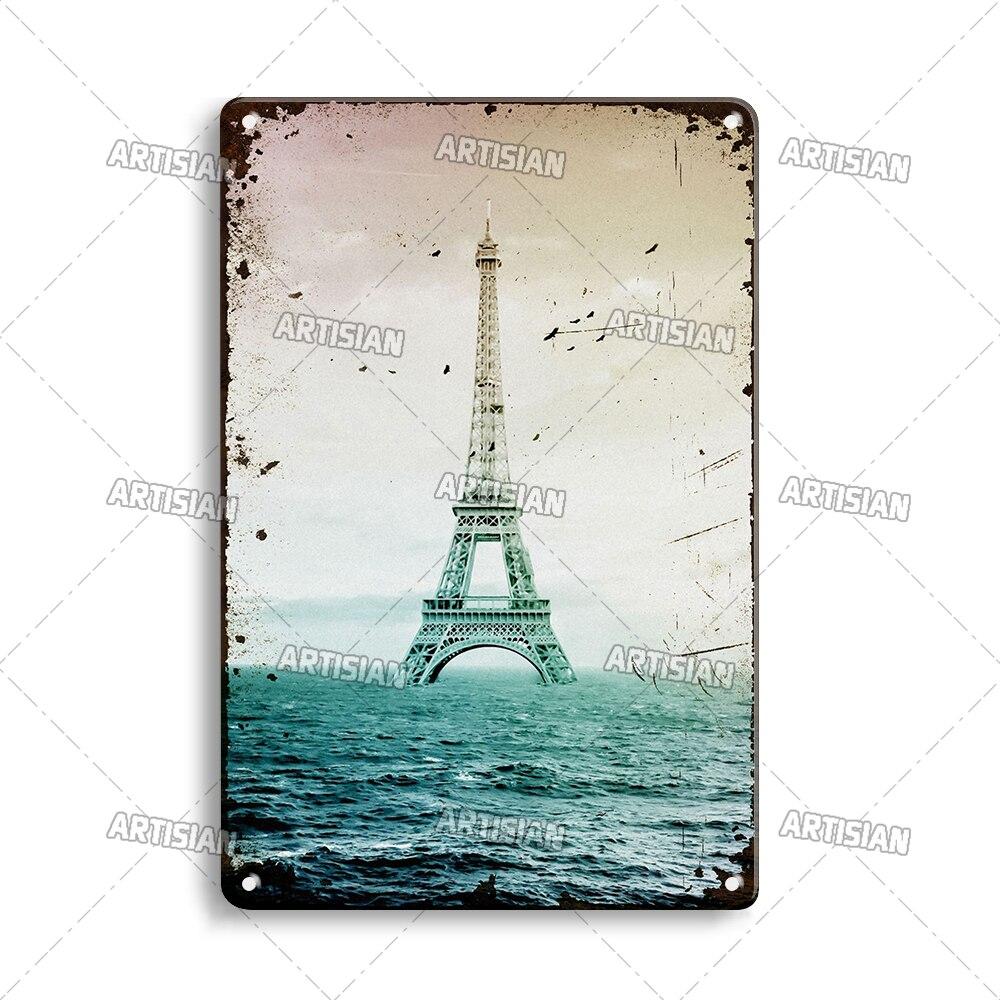 Vintage France Metal Sign  Funny Tin Travel Plaque for Home Bar Cafe Wall Decor  Rustic Metal Plate