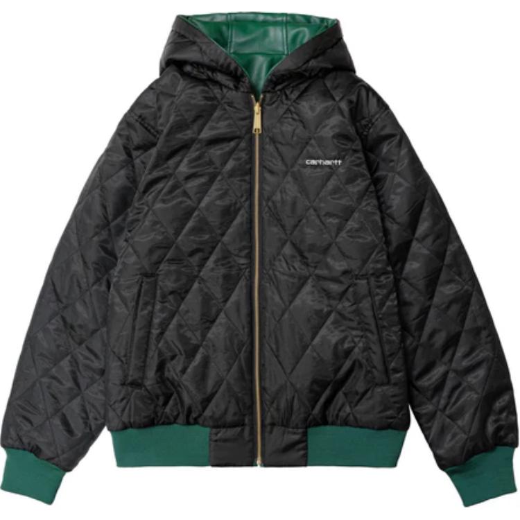 Carhartt WIP Reversible Design Logo Tag Long Sleeve Leather Jacket Unisex jackets Green A251043-3CA-XX03