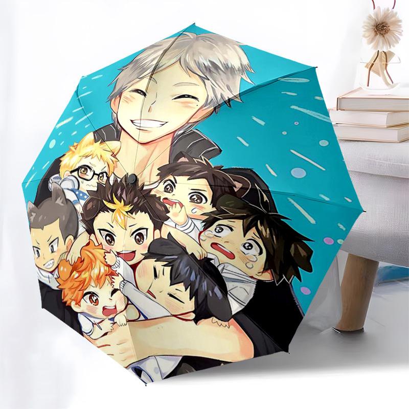 1pc Outdoor Umbrella with Anime Characters - Automatic Opening/Closing, Portable 3-Fold Design, 8-Rib Iron Frame - Perfect Gift for Fans, Travele