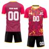 Men's Short Sleeve Two-Piece Soccer Jersey Set Lightweight Breathable Fabric Athletic Sportswear with Graphic Print and Solid Back Design