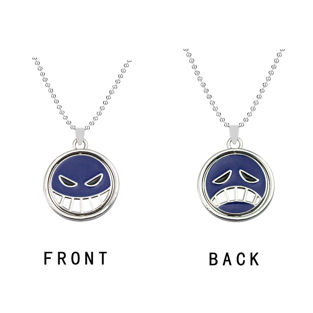 Anime One Piece Halskette Portgas D Ace Schlüsselanhänger Metallhalsketten Schmuck Kreative Rotierende Anhängerketten Choker Schlüsselanhänger