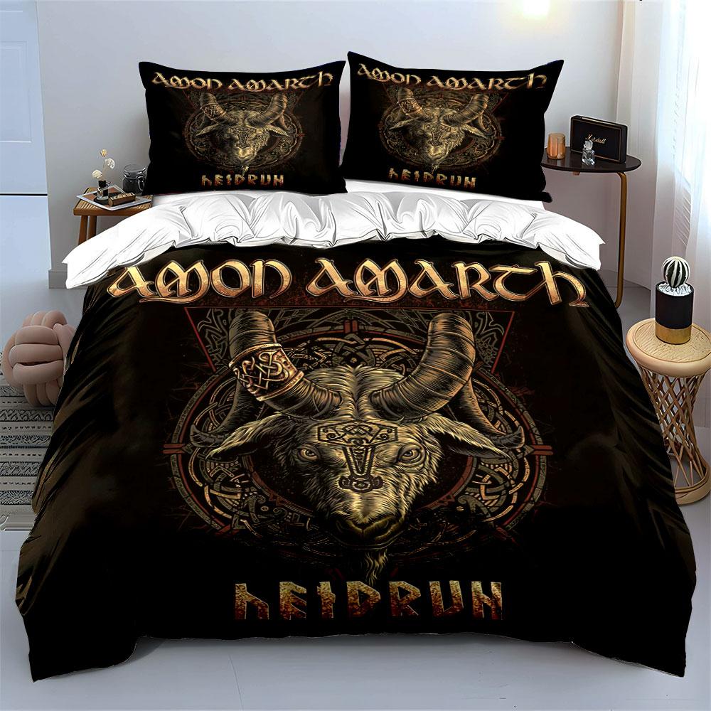 Nordic Goat Symbol Art Print Bedding Duvet Cover Set Duvet Cover Pillowcases (1*Duvet Cover 2*Pillowcases, without duvet insert)
