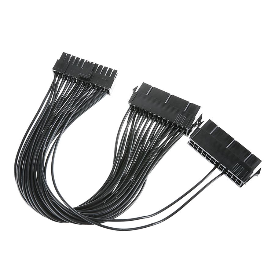 24 Pin Dual Power Supply Adapter Cable For PC ATX Motherboard Add On