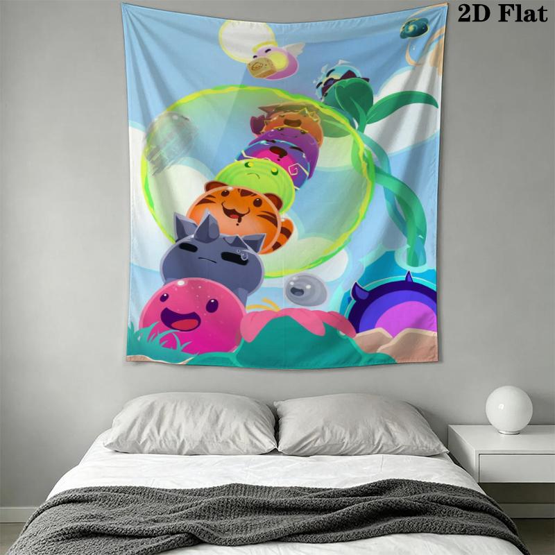 Slime Rancher Wall Tapestry Aesthetic Wall Hanging Printed Fabric Blanket Decorative Tapestries for Bedroom Living Room Home Decor