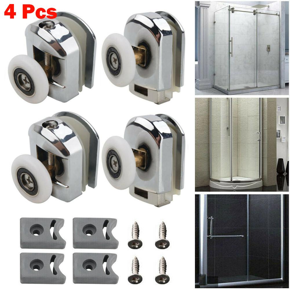 4pcs Shower Door Rollers Runners Wheels 25mm Wheel Zinc Alloy HomeBathroom Sliding Door Rollers Replacement Hanging Wheel