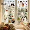 Decorative Window Film 6 Sheets Halloween Clings, Spooky Ghost Pumpkin Bat Removable Wall Decal Sticker, Reusable Static Glass Decals for Holiday