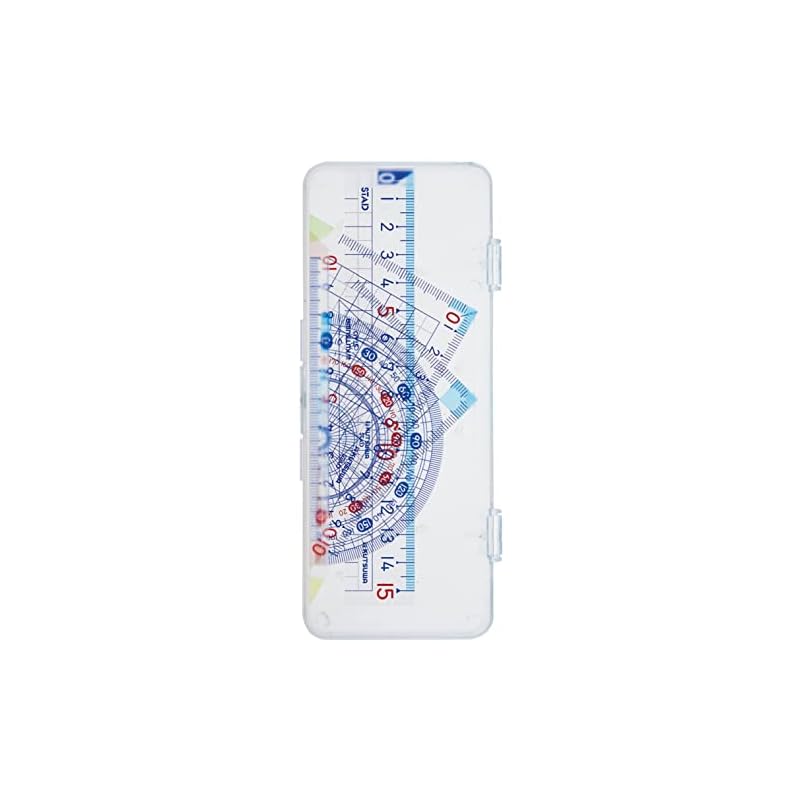 KUTSUWA STAD Math Ruler Set, Acrylic, AP01A, in Case
