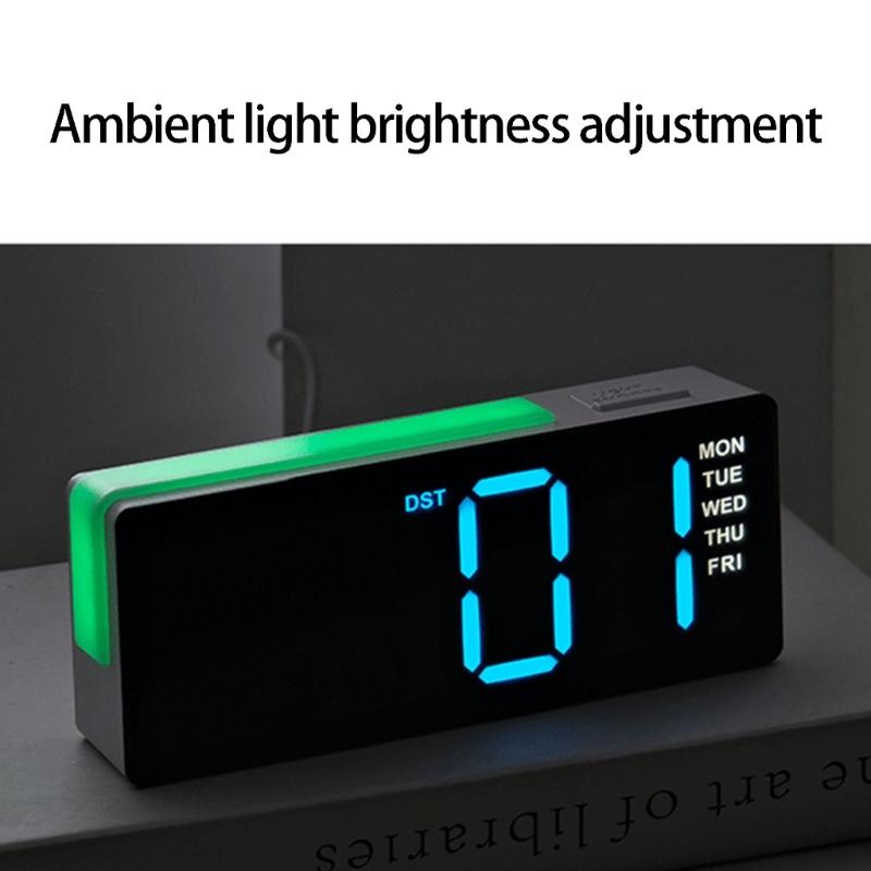 Digital Alarm Clock for Bedroom Desk Clock for Living Room Bedroom with Large Number,Dimmer,Loud Alarm Day of Week