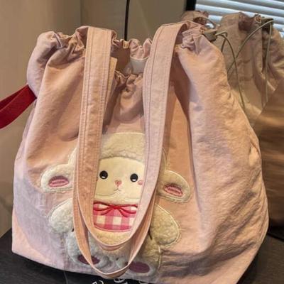 Large Capacity Lazy Wind Tote Bag Women's Ns Versatile Literary Class Bag Cute Embroidered Shoulder Bag