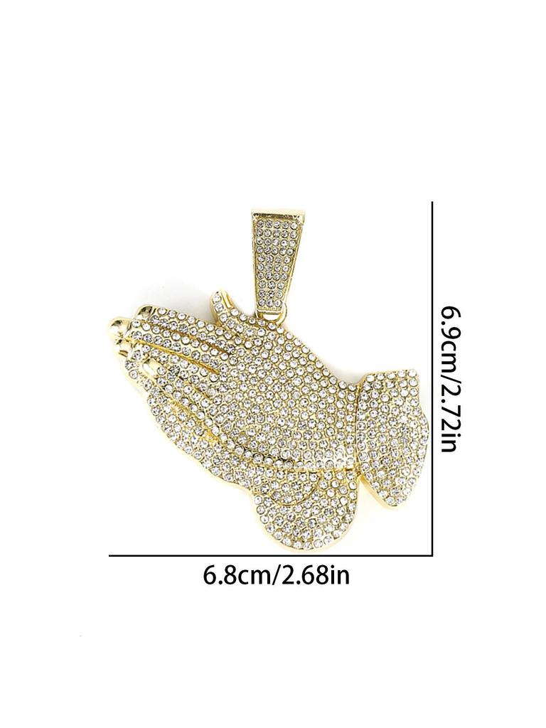 Men's Hip Hop Full Diamond Zinc Alloy Pendant Necklace