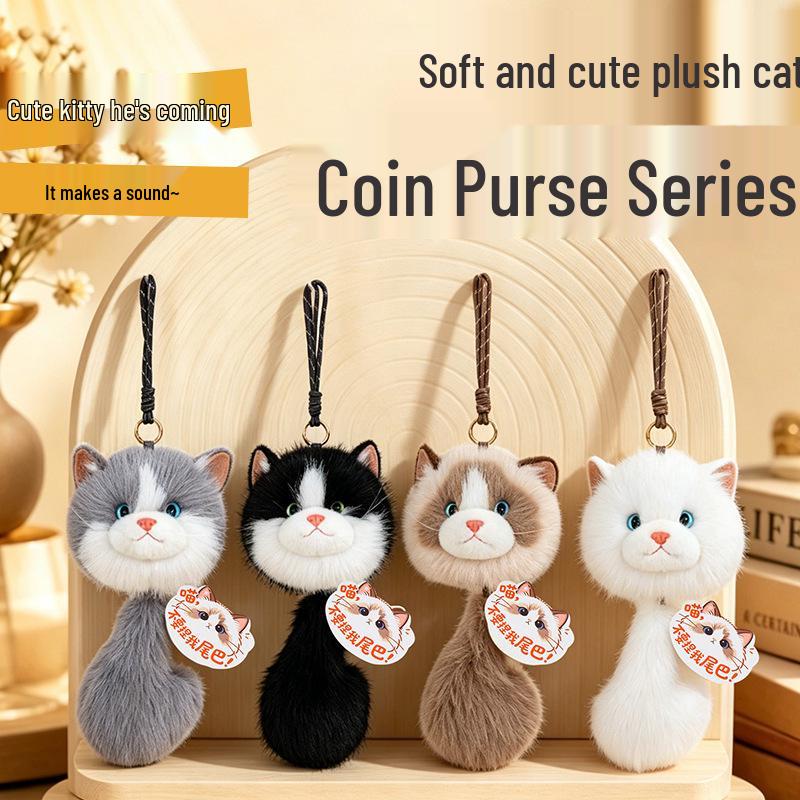 Adorable Plush Ragdoll Cat Coin Purse & Keychain Charm