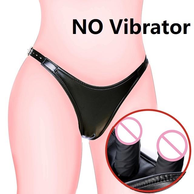 Strapon Leather Harness Chastity Panties Silicone Detachable Double Dildo Butt Plug Panties Female Masturbator Sex Product
