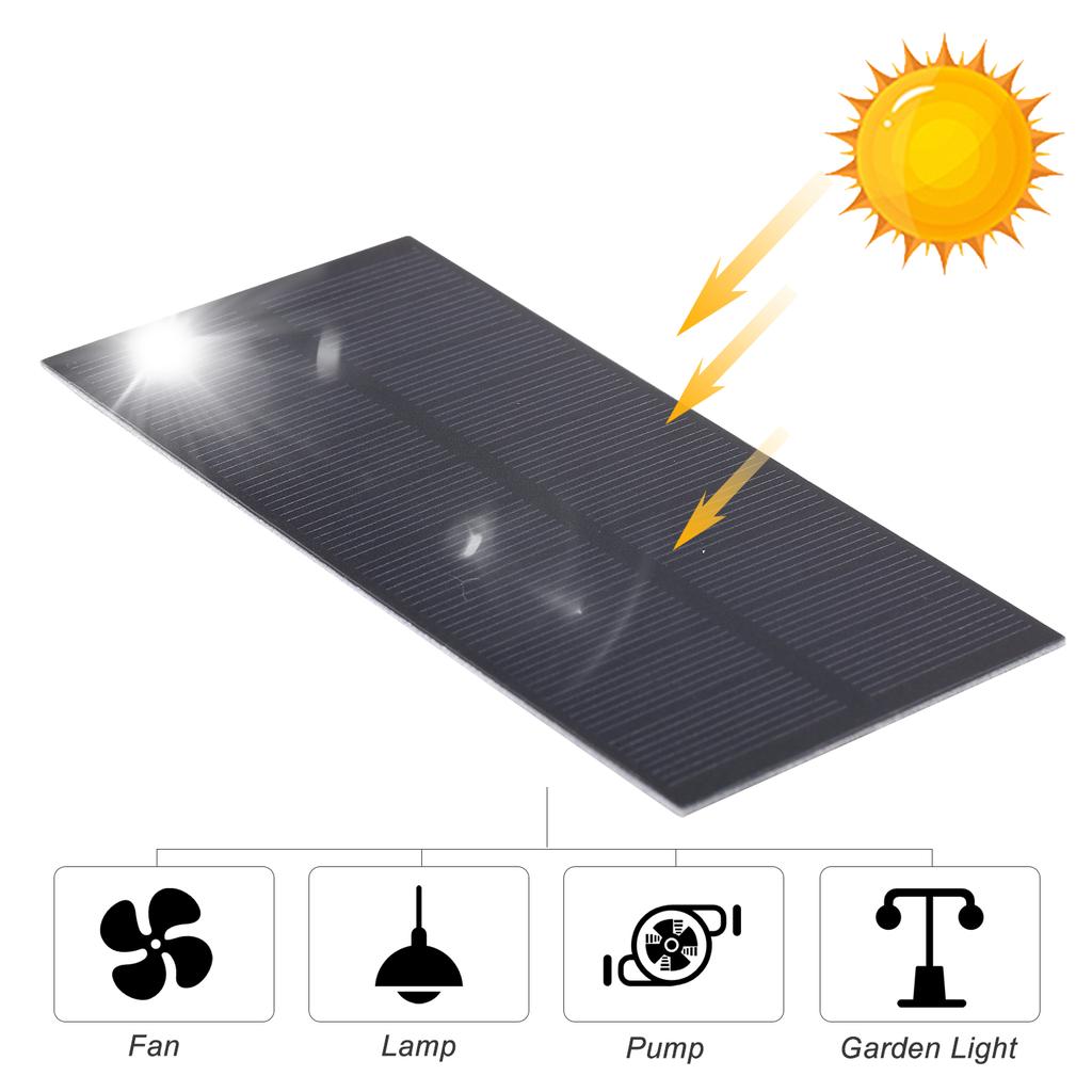 1.3W 5V Solar Panel Monocrystalline Silicon Solar Cell DIY Waterproof Camping Portable Power Solar Panel Compatible for