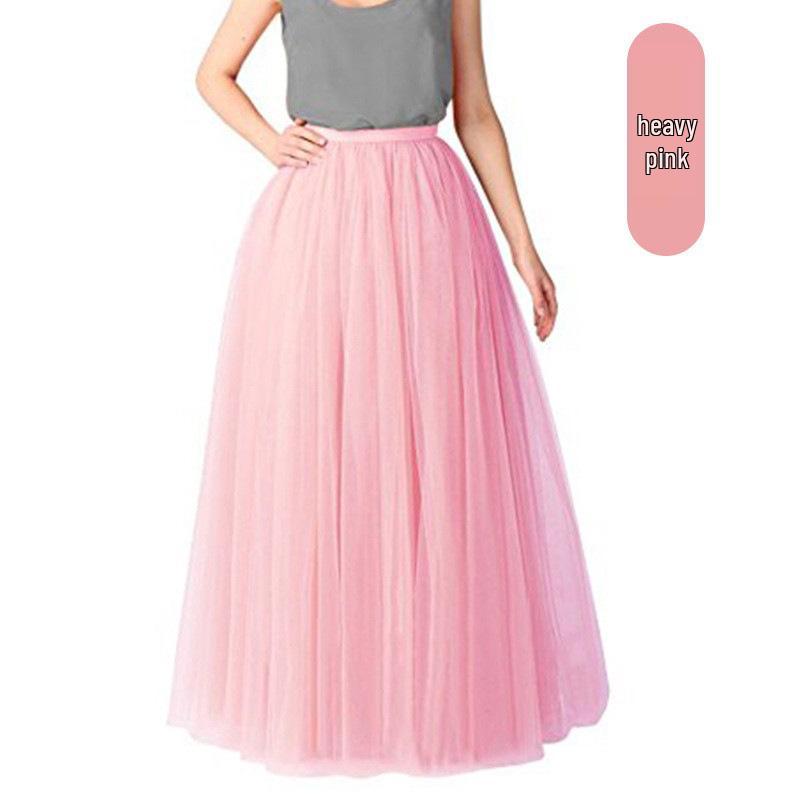 European & American Multi-Color 1-Meter Five-Layer Tulle Puffy Skirt – Adult Mid-Length