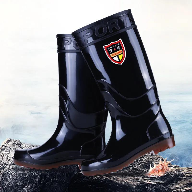 Mens Wear Resistant Rubber Rain Boots Acid Alkali Resistant High Cylinder Thickened Anti-skid Car Washing