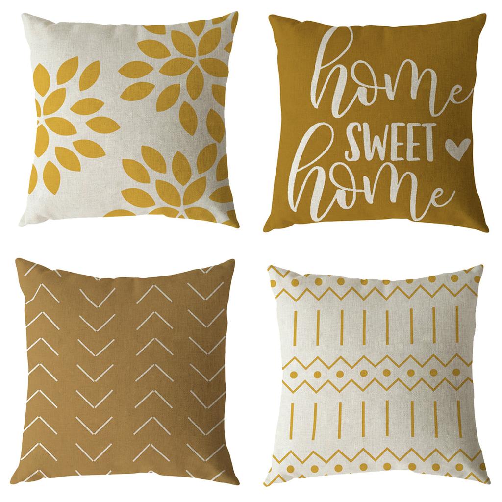 Simple Geometric Linen Pillow Case Digital Printing Modern Duvet Cover Sofa Car Pillow