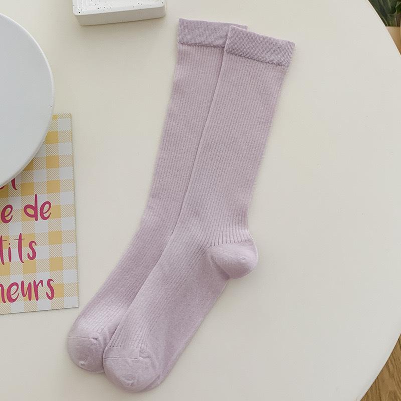 Female Spring and Summer Thin Pure Cotton Breathable Sweat Absorbent Mesh Boneless Month Long Stack Socks