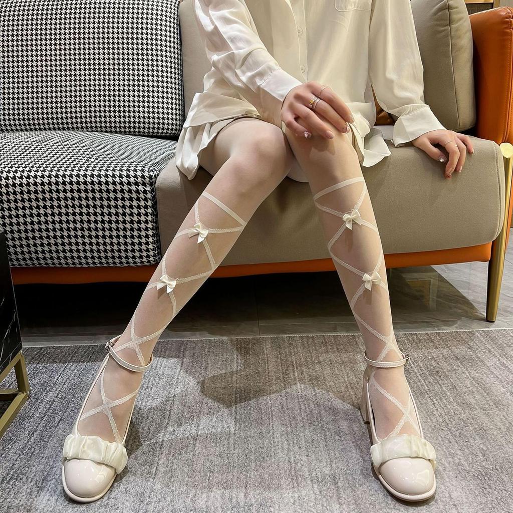 Sexy punčochové kalhoty Punčocháče s květinovým potiskem Síťovaná síťovaná punčochové kalhoty Body Punčochy Dámské Spodní prádlo Punčochové zboží Síťované Nylonové punčochy