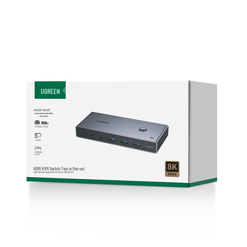 Ugreen HDMI 2.1 KVM Switch 2 In 1 Out
