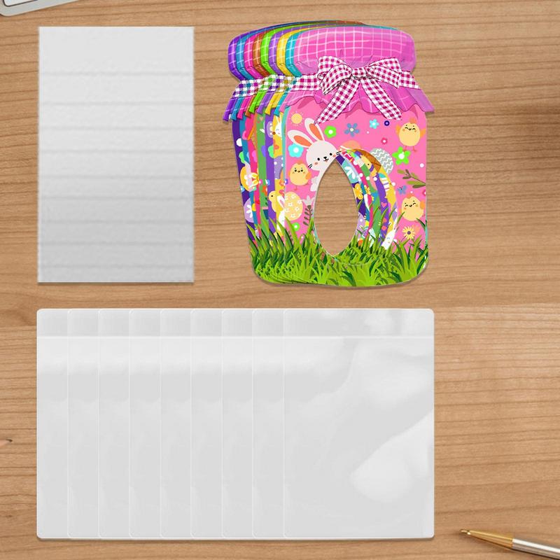 Easter Cards For Kids Bunny Greeting Cards 18 Pieces Candy Cards With Sealing Treat Bag Spring Mason Jar Party Favors Spring