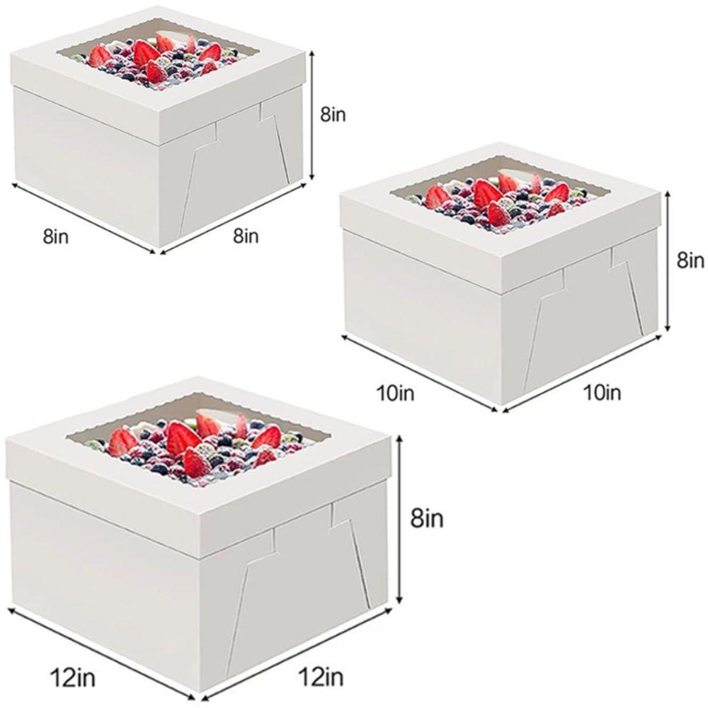 5pcs with Window Cookie Bakery Boxes Square Wedding Pastry Box Cupcakes Treat Boxes  Party Decor