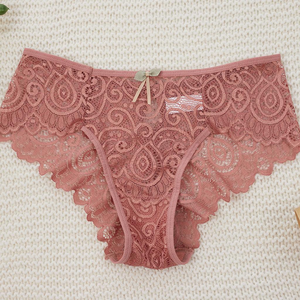 Ladies' High-end Lace Lace Water Droplet Sexy Mid Waist Women's Plus Size Underwear