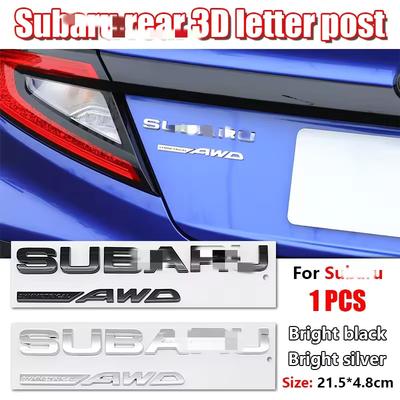 ABS Car Stickers Letter Emblem for B-R-Z SYMMETRICAL AWD WRX F-orester XV O-utback Impreza STI L-egacy Trunk Badge Decoration