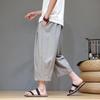 2026 Men Chinese Style Beach Pants Men Retro Streetwear Ankle-Lenght Bottoms Man Traditional Trousers Summer Harem Pants