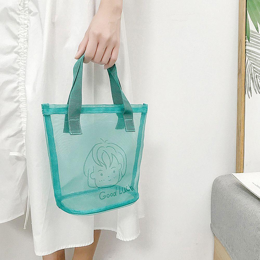 

Shopping Solid Color Large Foldable Nylon Storage Bag Women Handbag Korean Style Bag Makeup Bag S
