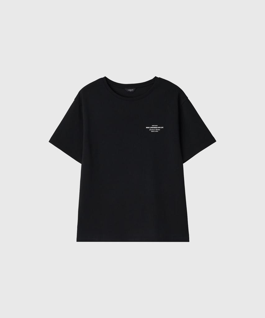Lugkaeseuteu Eline Lettering Oversized T-Shirt_Black