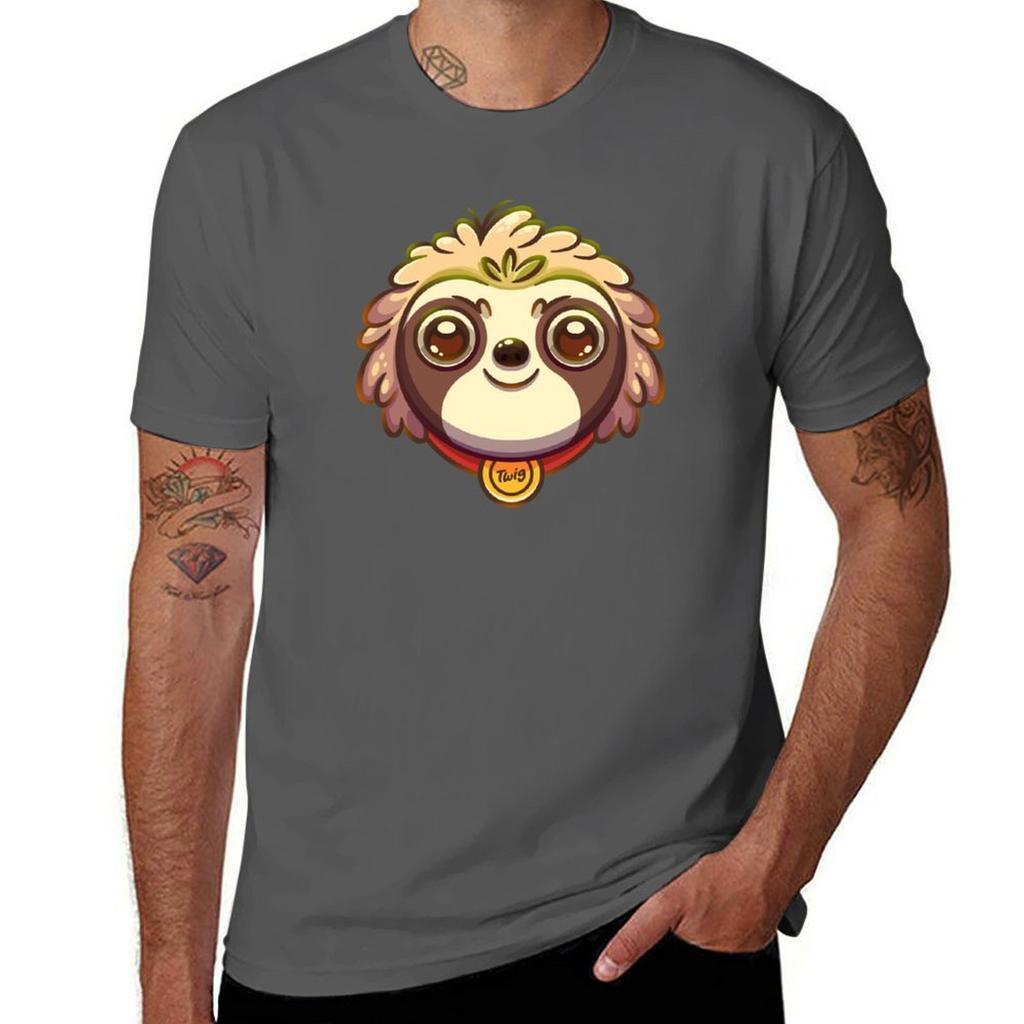Sloth Animal Head Illustrations Tshirt Basic Simple Design Short Sleeve Shirt Tshirt