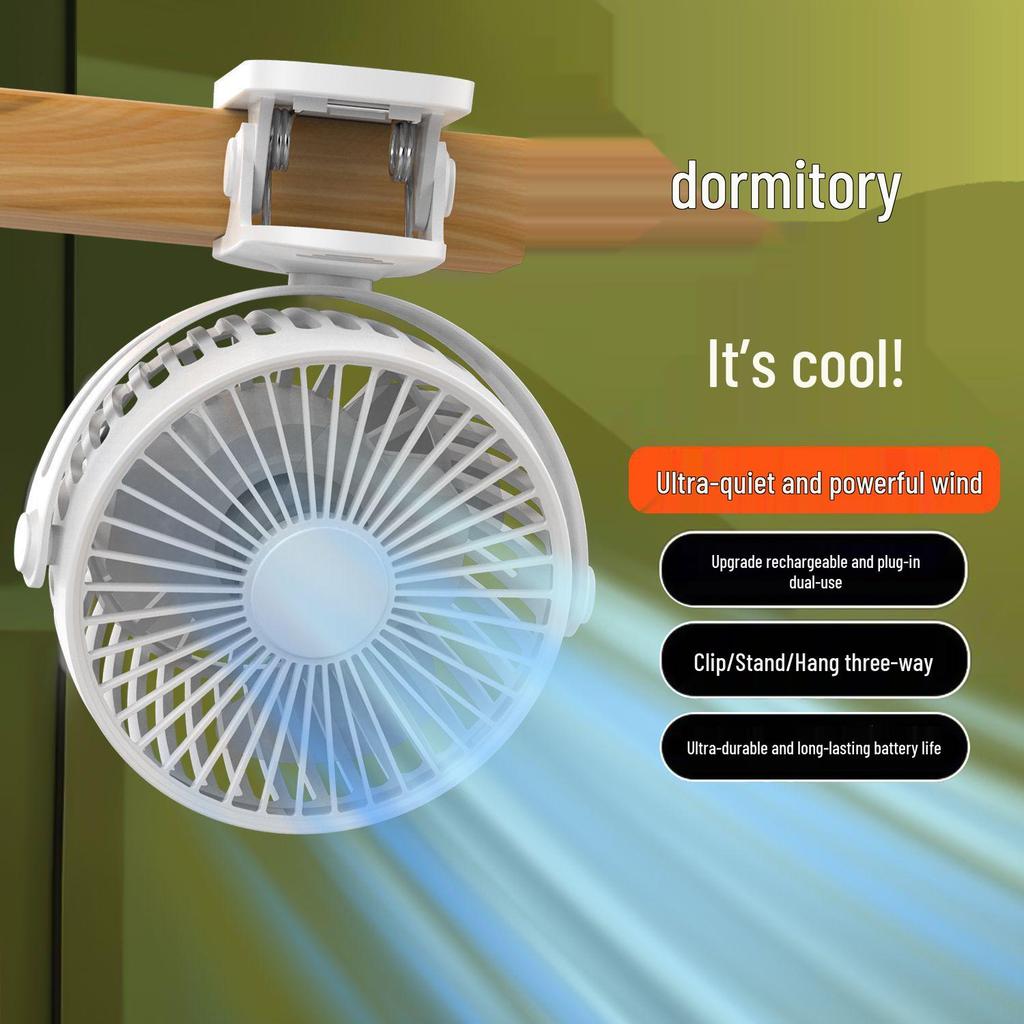 Mini USB Rechargeable Clip Fan - Portable Handheld & Desktop Small Fan for Office & Dorm