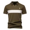 Men's V-Neck Striped Polo Shirt Breathable Slim Fit Polo Shirts for Men Lightweight Casual Athletic Polo