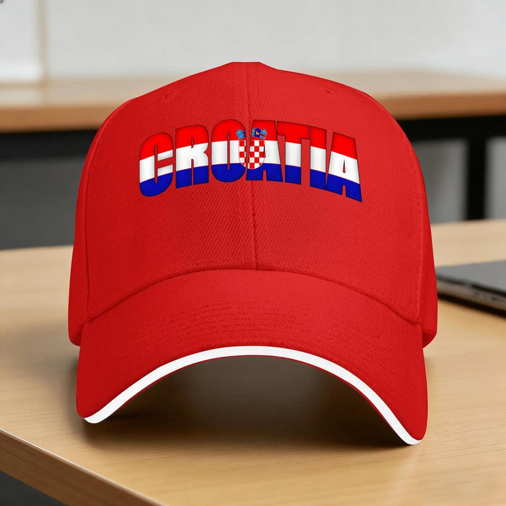 Croatia Hrvatska Flag Zagreb Croatian Baseball Cap  Couple Women  Summer yk Cool Hiking Fishing Sunscreen Snapback Cap