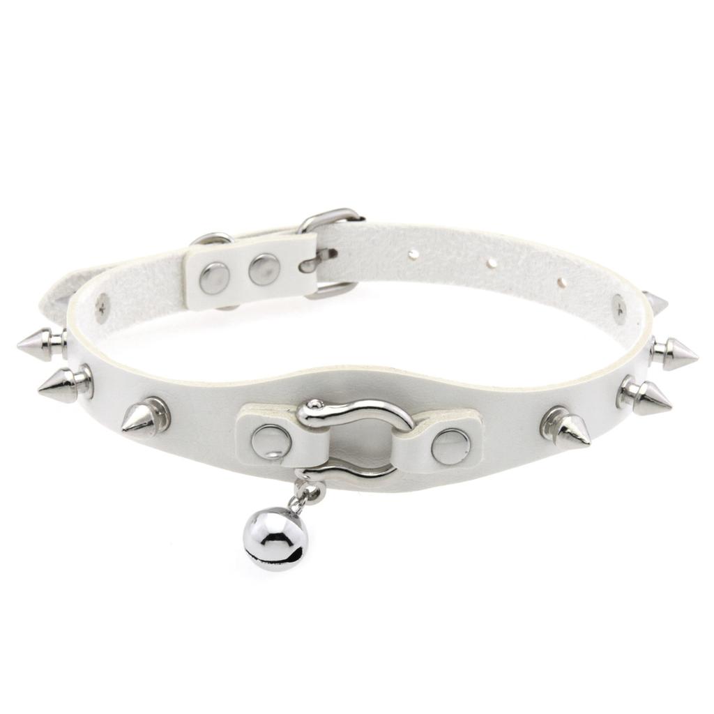 Collana girocollo nera borchiata Rivetto Borchia Punk Rock Campanellino Ecopelle Gotico Collare Donna Chocker Ragazze Harajuku Costume Gioiello Gotico