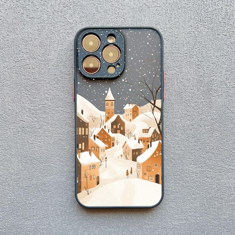 Winter Snow Street Scenery Phone Case For iPhone 17 Pro Max 16 15 Pro Max 14 Plus 13 Mini 12 11 Pro Max Shockproof Back Covers