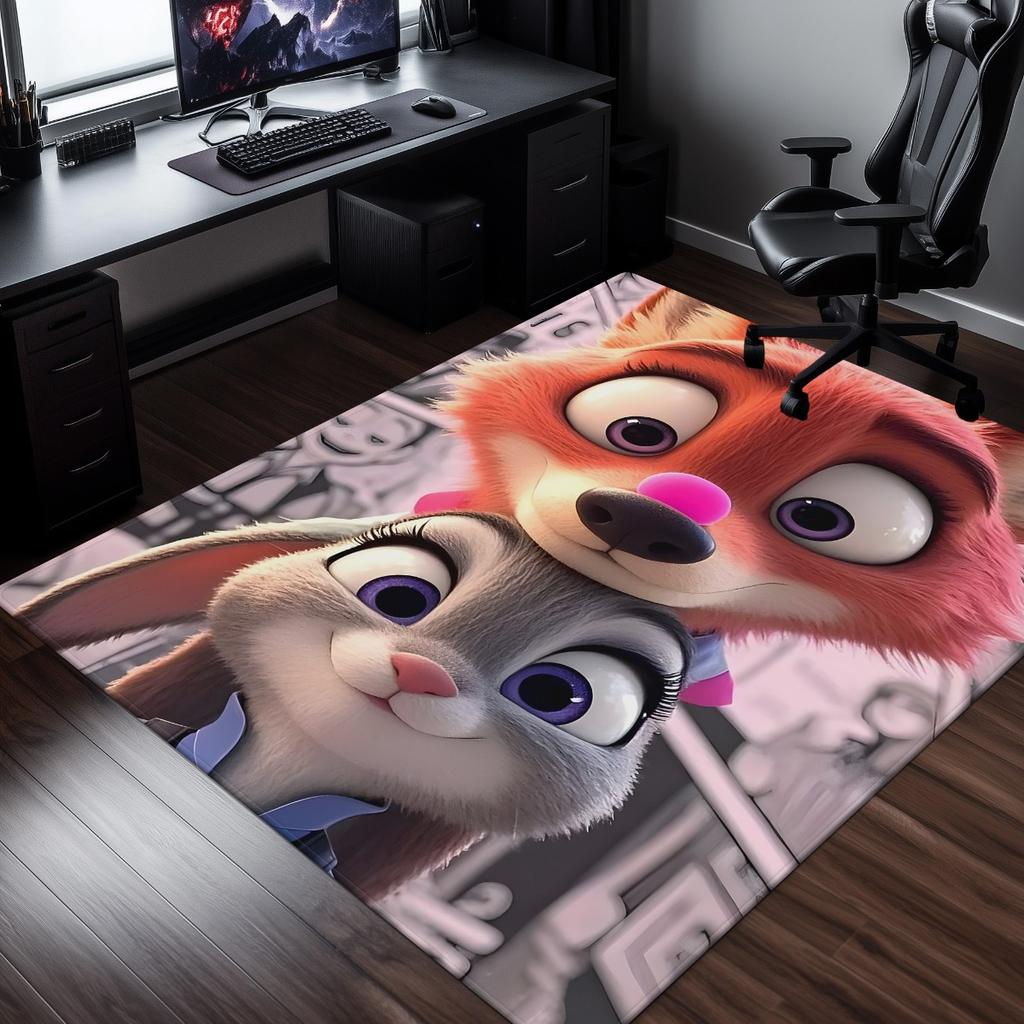 Nick and Judy Characters (Zootopia) Official HD Printed Door Mat - Heavy-Duty Non-Slip Bathroom Mat, Machine Washable Absorben
