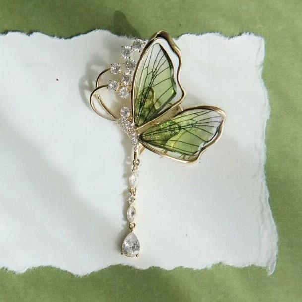 

Модная брошь, брошь с бриллиантами, брошь для костюма, аксессуары One Size зелёный